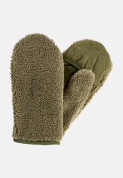 Damen Camel Active Handschuhe^Teddy Handschuhe in einem Materialmix