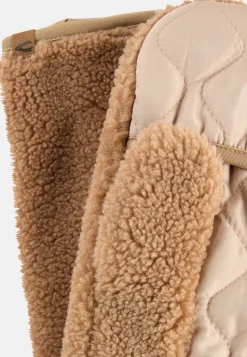 Damen Camel Active Handschuhe^Teddy Handschuhe in einem Materialmix
