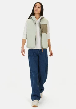 Damen Camel Active Jacken & Westen^Teddy Weste mit Stehkragen