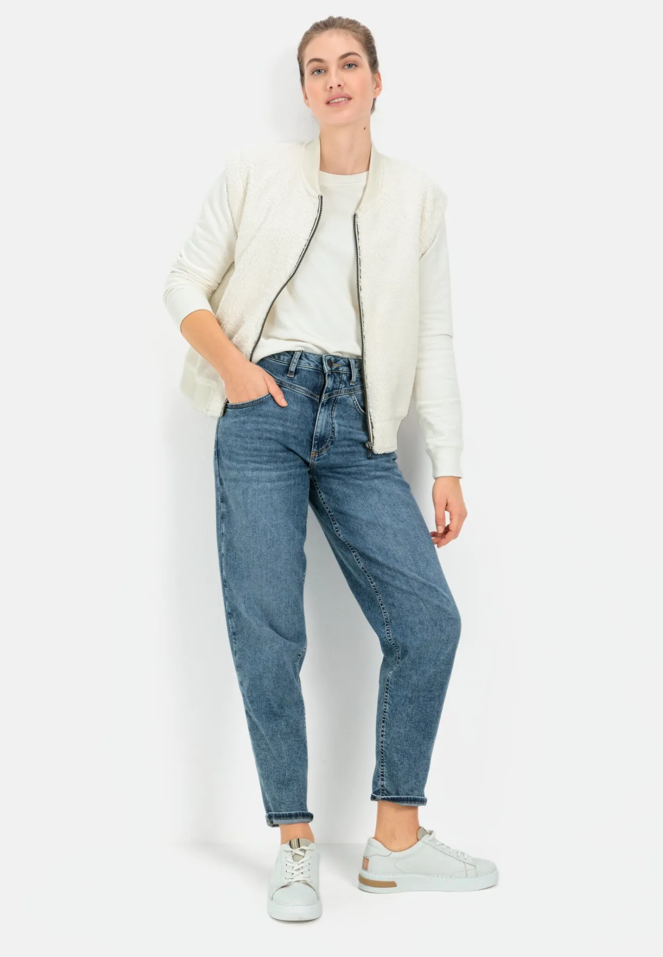 Damen Camel Active Jacken & Westen^Teddy Weste mit Strickbündchen