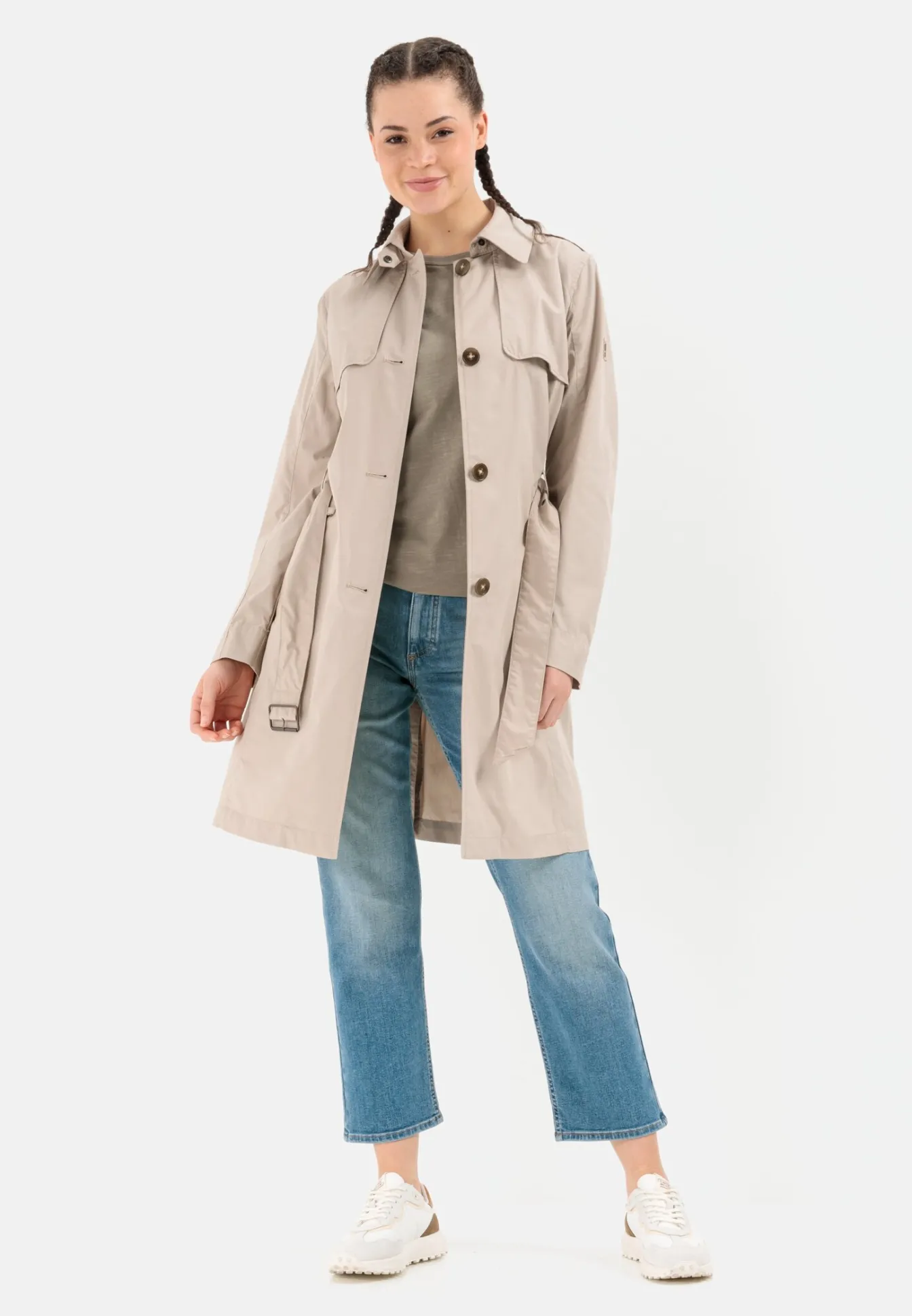Damen Camel Active Jacken & Westen^Trenchcoat aus einem Baumwollmix