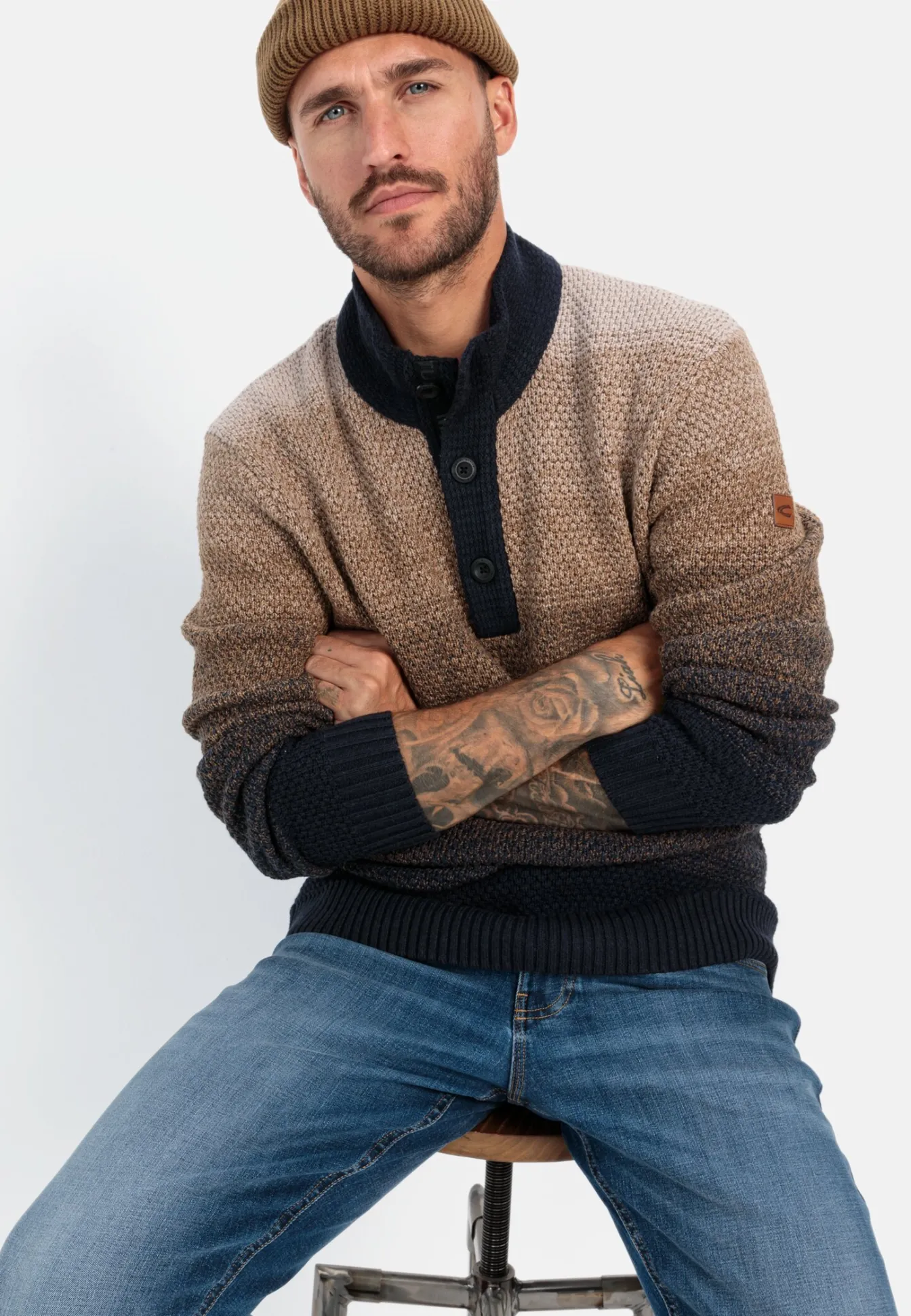 Herren Camel Active Pullover & Cardigan^Troyer Pullover aus einem Baumwollmix