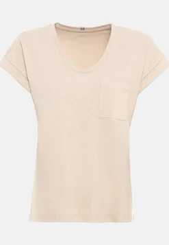 Damen Camel Active T-Shirts & Polos^T-Shirt aus Baumwoll-Leinen-Mix