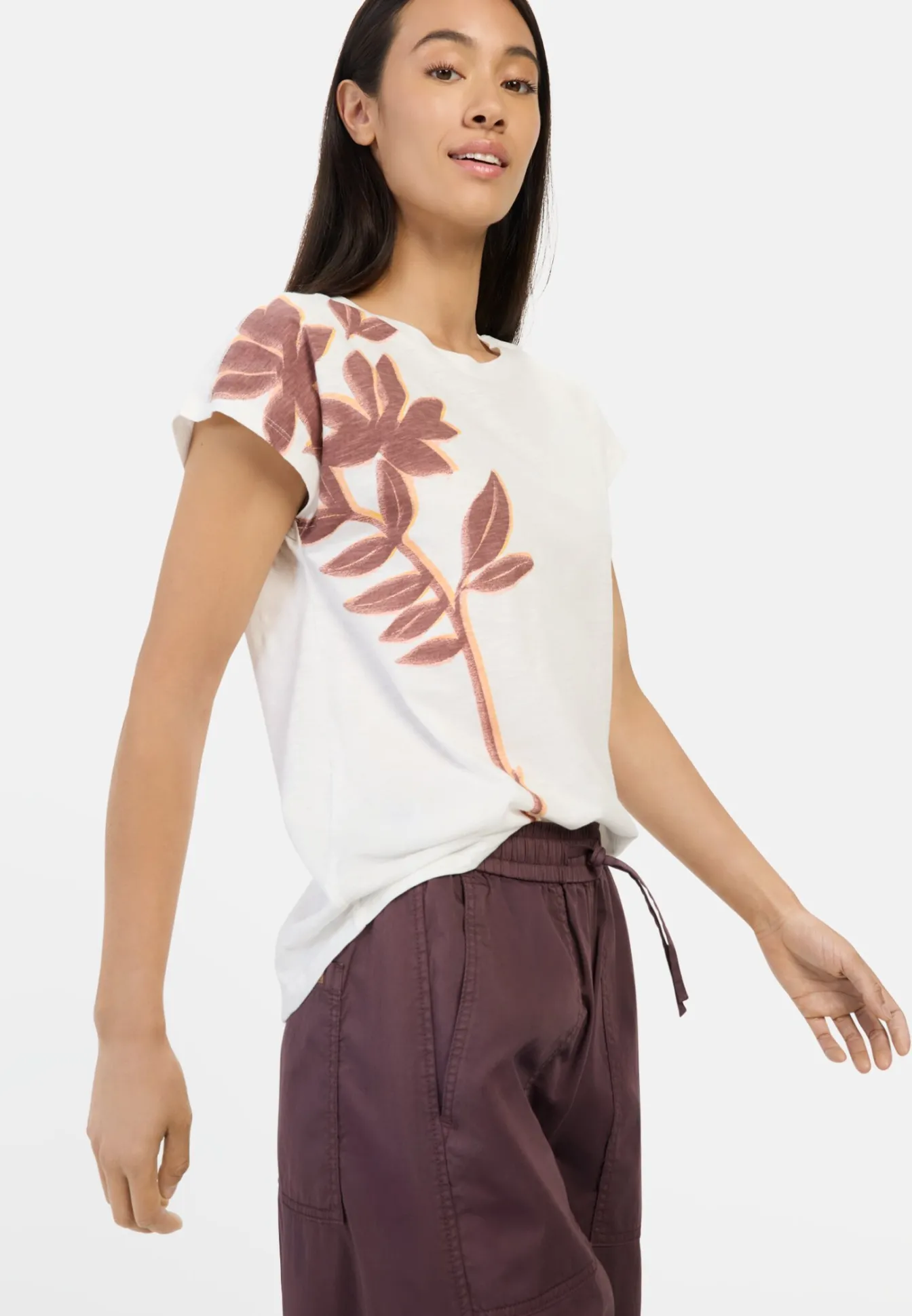 Damen Camel Active T-Shirts & Polos^T-Shirt mit Blumenprint aus Baumwolle