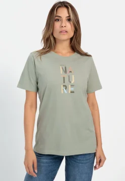 Damen Camel Active T-Shirts & Polos^T-Shirt mit Print aus nachhaltigem Organic Cotton