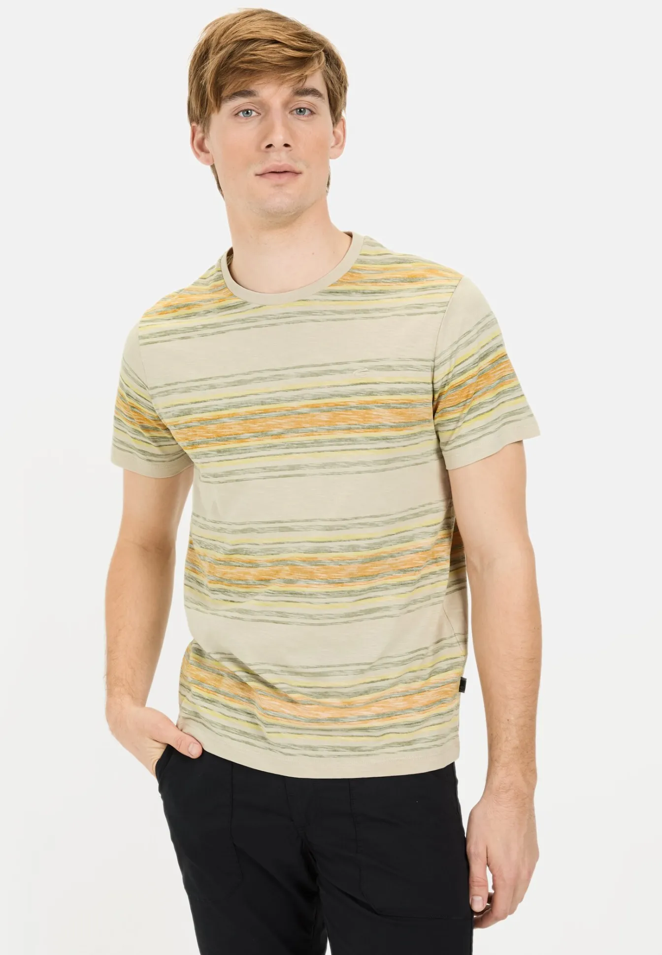 Herren Camel Active T-Shirts & Polos^T-Shirt mit Streifenmuster aus Baumwolle