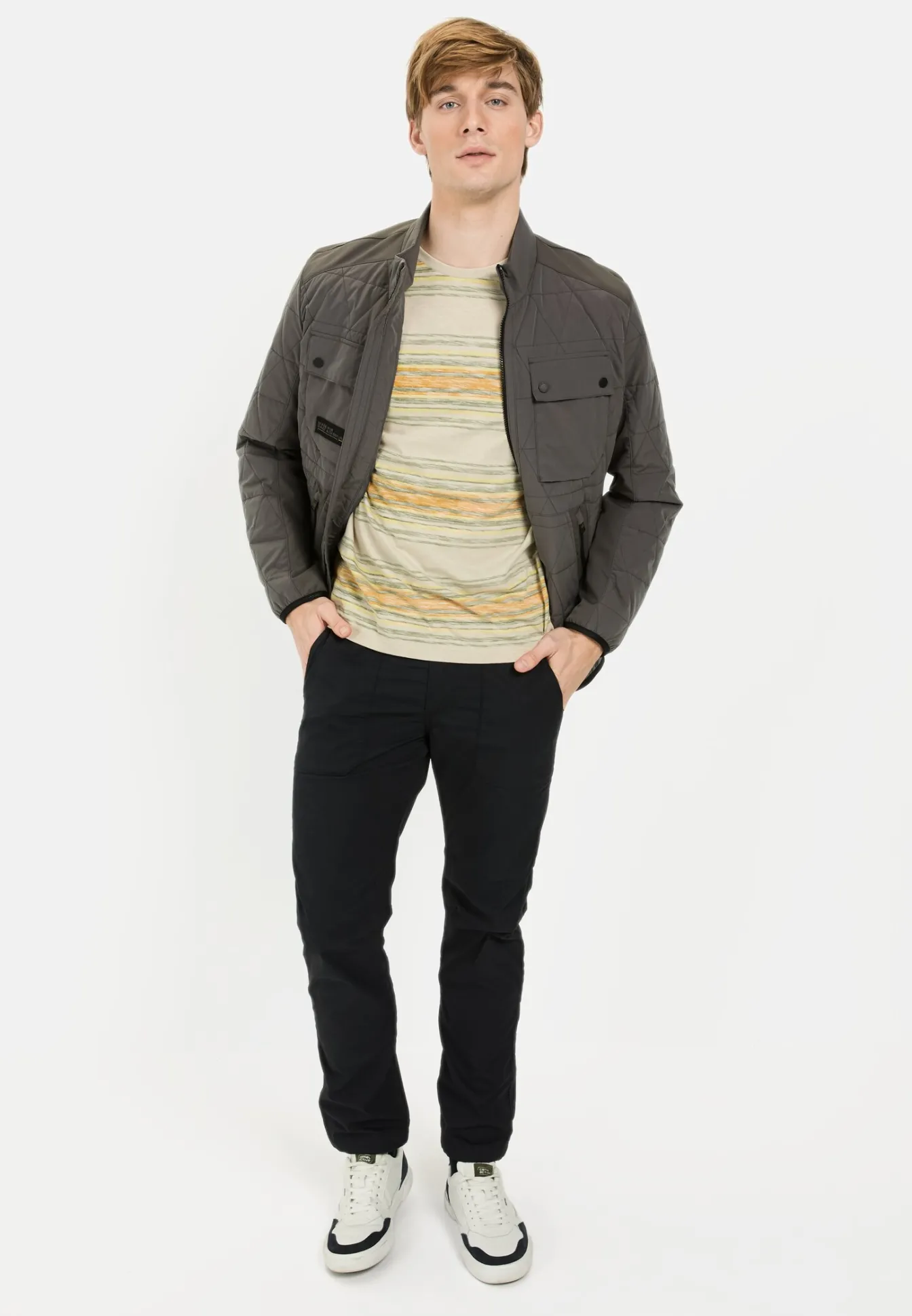 Herren Camel Active T-Shirts & Polos^T-Shirt mit Streifenmuster aus Baumwolle