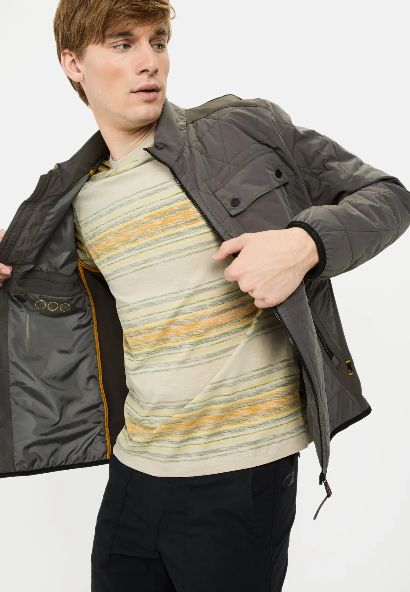 Herren Camel Active T-Shirts & Polos^T-Shirt mit Streifenmuster aus Baumwolle