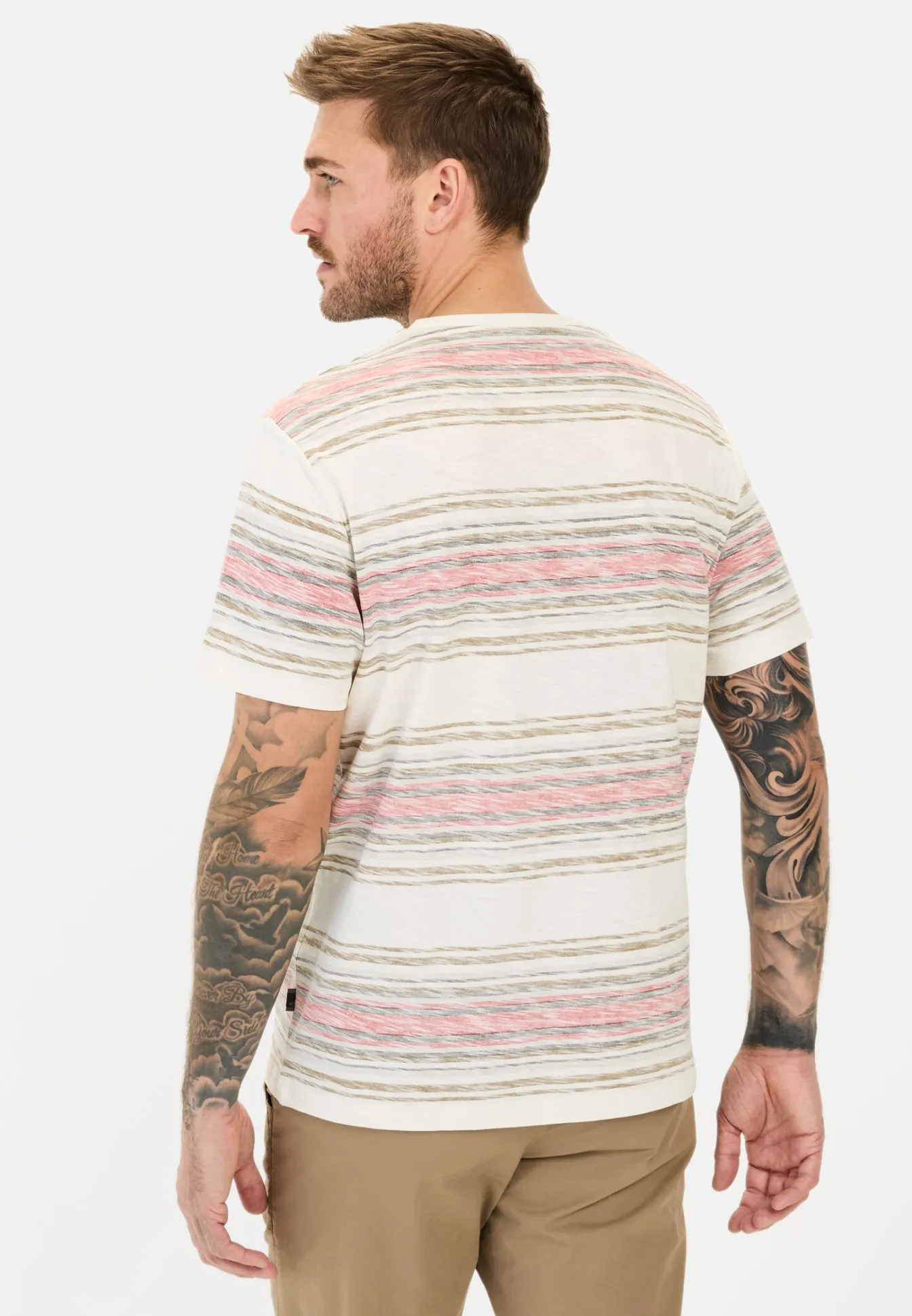 Herren Camel Active T-Shirts & Polos^T-Shirt mit Streifenmuster aus Baumwolle