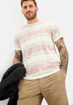 Herren Camel Active T-Shirts & Polos^T-Shirt mit Streifenmuster aus Baumwolle