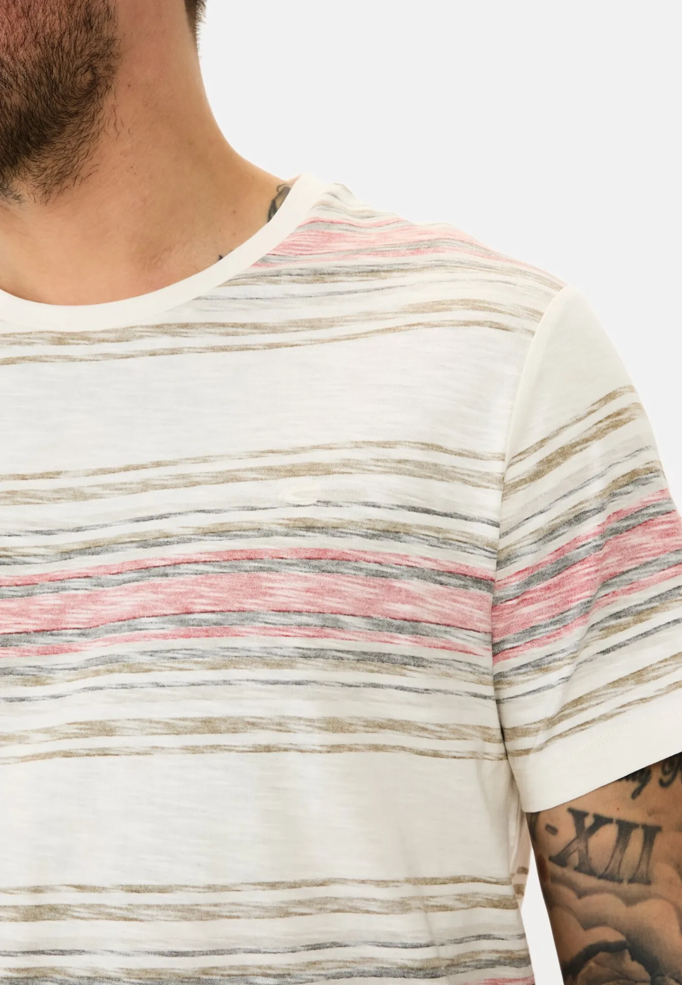 Herren Camel Active T-Shirts & Polos^T-Shirt mit Streifenmuster aus Baumwolle