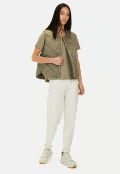 Damen Camel Active T-Shirts & Polos^T-Shirt mit V-Ausschnitt aus reiner Baumwolle