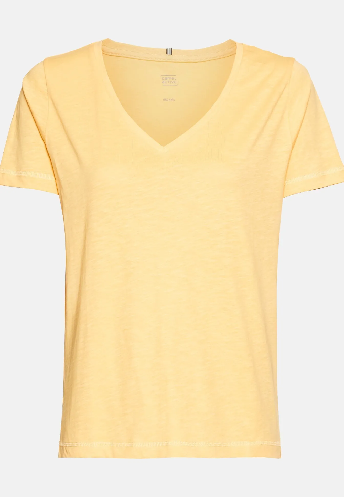 Damen Camel Active T-Shirts & Polos^T-Shirt mit V-Ausschnitt aus reiner Baumwolle