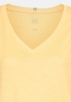 Damen Camel Active T-Shirts & Polos^T-Shirt mit V-Ausschnitt aus reiner Baumwolle