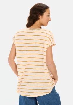 Damen Camel Active T-Shirts & Polos^T-Shirt mit V-Ausschnitt und Streifenmuster