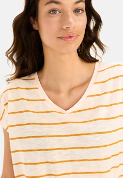 Damen Camel Active T-Shirts & Polos^T-Shirt mit V-Ausschnitt und Streifenmuster