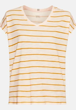 Damen Camel Active T-Shirts & Polos^T-Shirt mit V-Ausschnitt und Streifenmuster