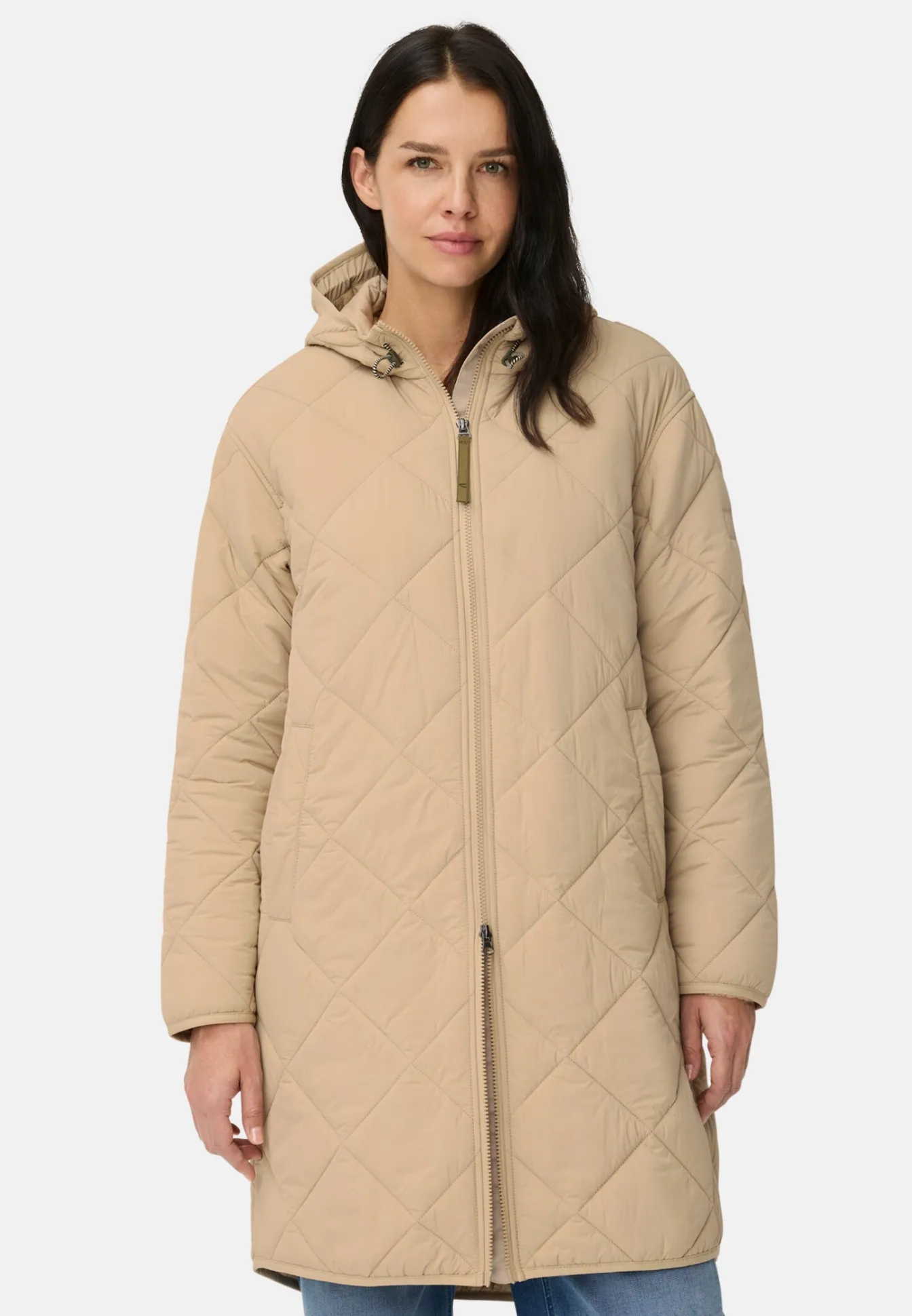 Damen Camel Active Jacken & Westen^Wasserabweisender Parka mit einem Zwei-Wege Reißverschluss