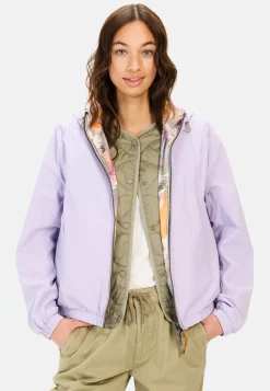 Damen Camel Active Jacken & Westen^Wendejacke mit Allover-Print und unifarbener Seite