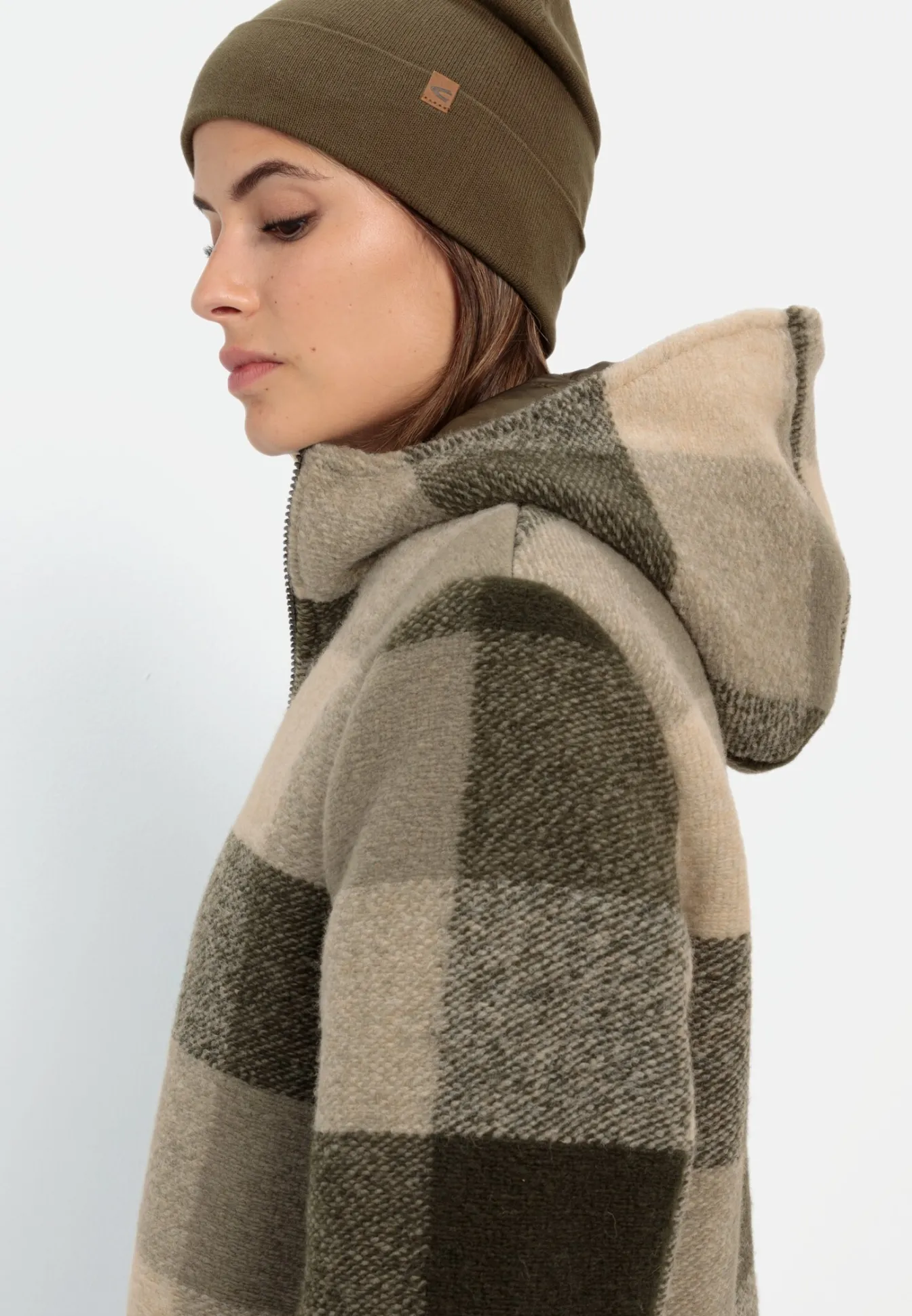 Damen Camel Active Jacken & Westen^Wollmantel mit Kapuze