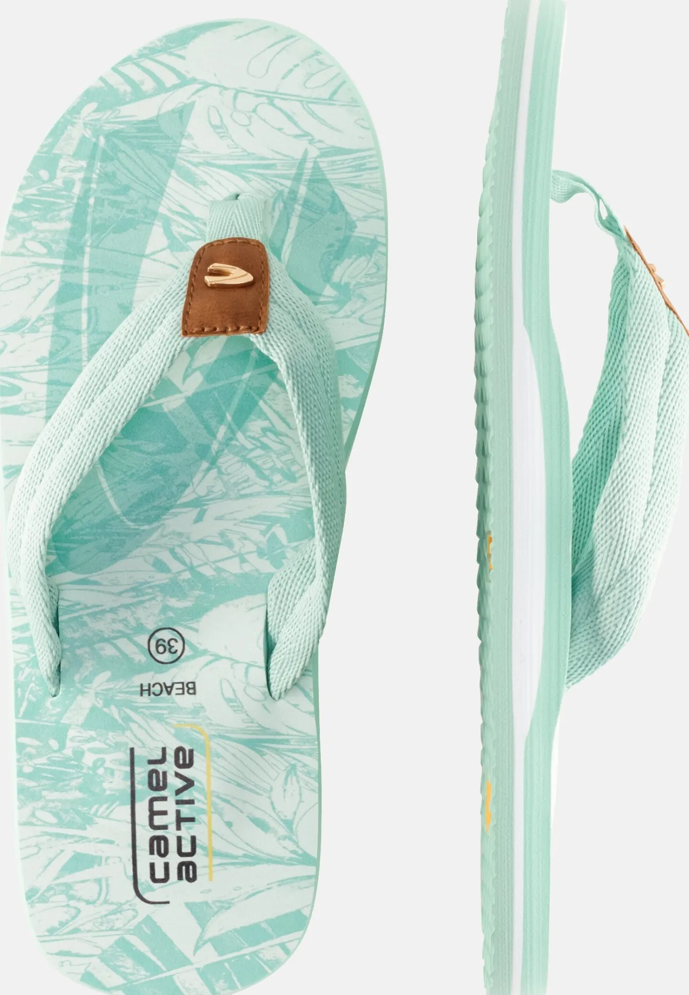 Damen Camel Active Sandalen^Zehentrenner mit floralem Print